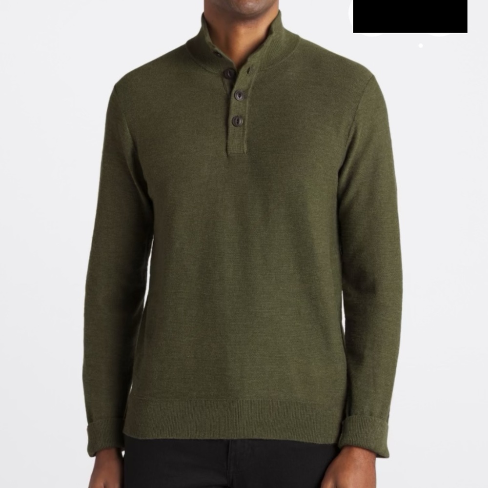 ALESBURY Riverside Button Mockneck Sweater L